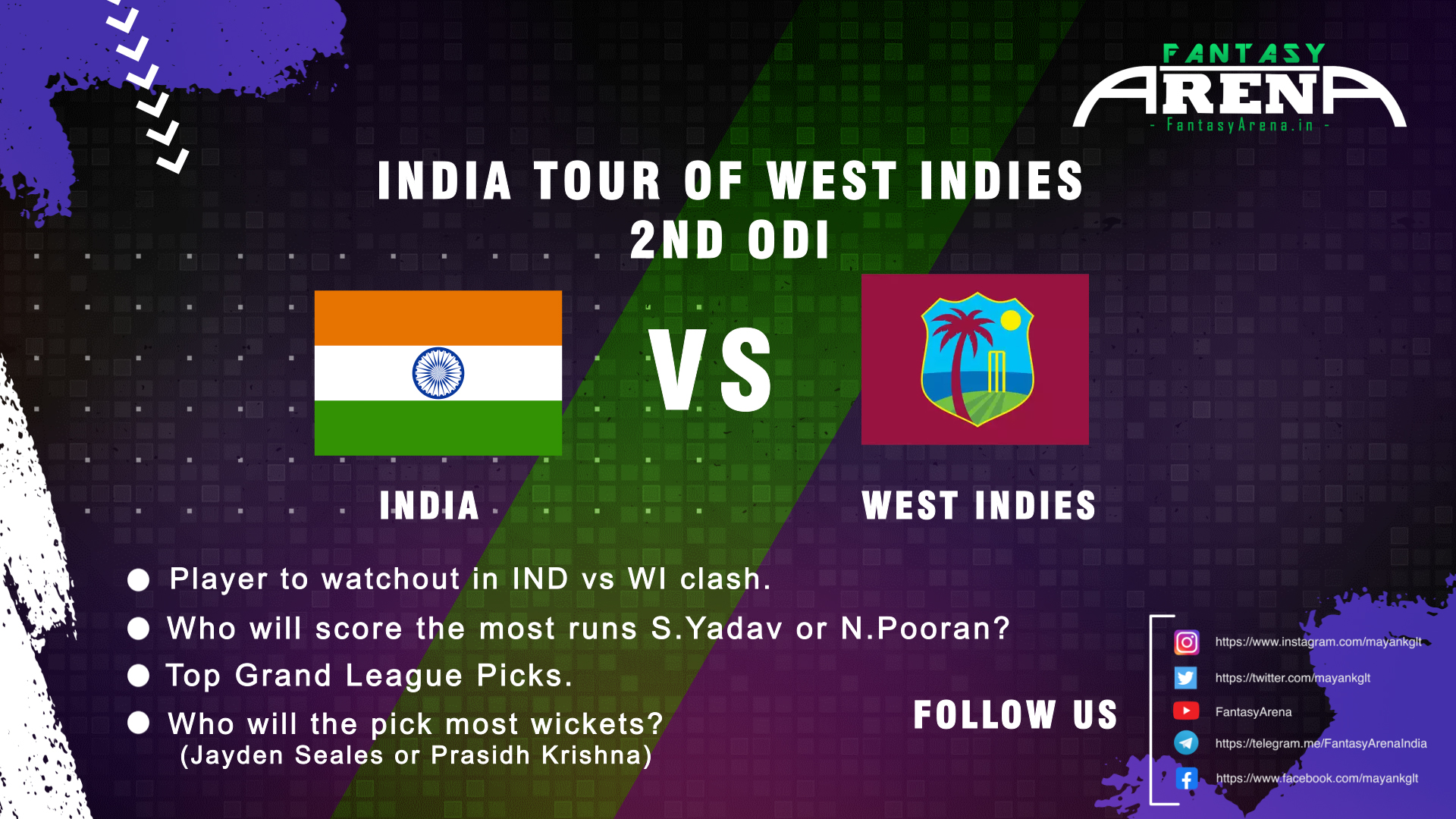 West Indies vs India 2nd ODI